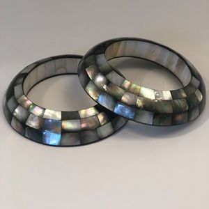 2 Large Opal Bangle Bracelets